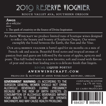 2019 Reserve VIOGNIER